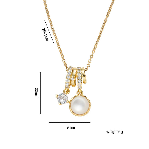 Wholesale Women's Light Luxury Geometric Heart Shape Flower Bow Tie Star Pattern Gold Plated Copper Zircon O Word Chain Necklace