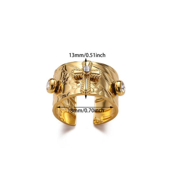 Wholesale Women's Light Luxury Geometric Heart Shape Inlaid With Gold Gold Plated Copper Ring