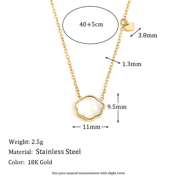 Wholesale Women's Light Luxury Geometric Heart Shape Stainless Steel 18K Gold Plated Pendant Necklace