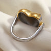 Wholesale Women's Light Luxury Geometric Heart Stereo Stainless Steel 18K Gold Plated Ring Hand Jewelry
