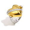 Wholesale Women's Light Luxury Geometric Heart Stereo Stainless Steel 18K Gold Plated Ring Hand Jewelry
