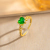 Wholesale Women's Light Luxury Geometric Heart Zircon Ring Gold Plated Copper Electroplated
