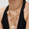 Wholesale Women's Light Luxury Geometric Heartshaped Stainless Steel 18K Gold Plated Doublelayered Diy Multiaccessory Necklace
