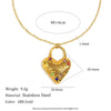 Wholesale Women's Light Luxury Geometric Heartshaped Stainless Steel Pendant Necklace With Pvd Furnace Vacuum Real Gold Plating