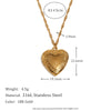 Wholesale Women's Light Luxury Geometric Heartshaped Stainless Steel Pendant Necklace With Pvd Furnace Vacuum Real Gold Plating