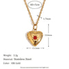Wholesale Women's Light Luxury Geometric Heartshaped Stainless Steel Pendant Necklace With Pvd Furnace Vacuum Real Gold Plating