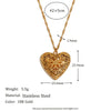 Wholesale Women's Light Luxury Geometric Heartshaped Stainless Steel Pendant Necklace With Pvd Furnace Vacuum Real Gold Plating