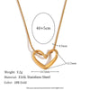 Wholesale Women's Light Luxury Geometric Heartshaped Stainless Steel Pendant Necklace With Pvd Furnace Vacuum Real Gold Plating
