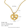 Wholesale Women's Light Luxury Geometric Heartshaped Stainless Steel Pendant Necklace With Pvd Furnace Vacuum Real Gold Plating