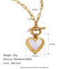 Wholesale Women's Light Luxury Geometric Heartshaped Stainless Steel Pendant Necklace With Pvd Furnace Vacuum Real Gold Plating