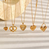 Wholesale Women's Light Luxury Geometric Heartshaped Stainless Steel Pendant Necklace With Pvd Furnace Vacuum Real Gold Plating