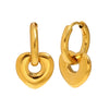 Wholesale Women's Light Luxury Geometric Heartshaped Stainless Steel Vacuum Plated Earrings Jewelry
