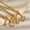 Wholesale Women's Light Luxury Geometric Heartshaped Star Stainless Steel Pvd Furnace Vacuum Real Gold Plated Necklace