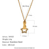 Wholesale Women's Light Luxury Geometric Heartshaped Star Stainless Steel Pvd Furnace Vacuum Real Gold Plated Necklace