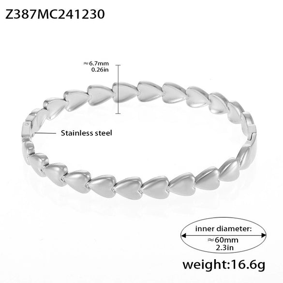 Wholesale Women's Light Luxury Geometric 18K Goldplated 316L Stainless Steel Love Bracelet