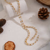 Wholesale Women's Light Luxury Geometric 18K Real Gold Plated Bamboo Handmade Inlaid Zircon Tassel Necklace Sweater Chain