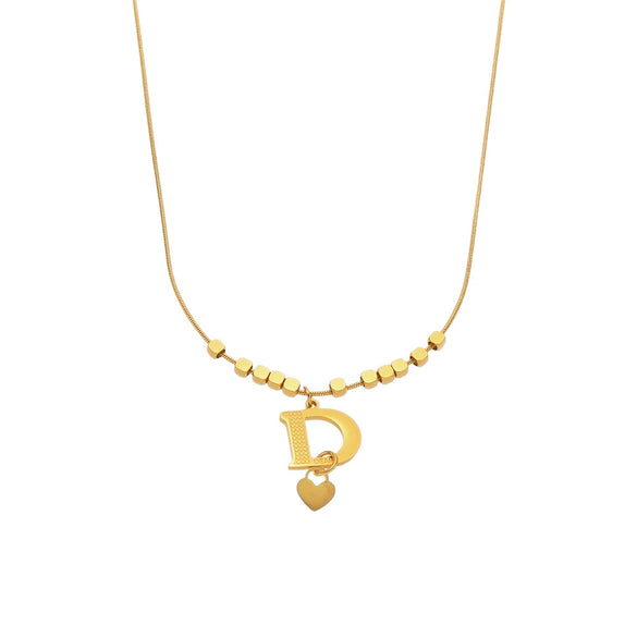 Wholesale Women's Light Luxury Geometric Letter D Pendant Necklace Made Of Titanium Steel And Stainless Steel With Electroplating