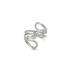 Wholesale Women's Light Luxury Geometric Lines Inlaid With Gold Stainless Steel Open Ring Hand Jewelry