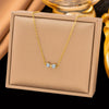 Wholesale Women's Light Luxury Geometric Mini Butterfly Love Heart Bow Zircon Necklace With 18K Real Gold Plating And Flash O Chain