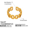 Wholesale Women's Light Luxury Geometric Multi Shaped Stainless Steel 18K Gold Plated Ring Set
