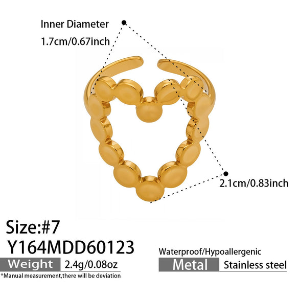 Wholesale Women's Light Luxury Geometric Multi Shaped Stainless Steel 18K Gold Plated Ring Set