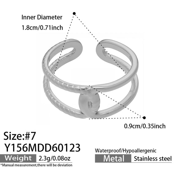 Wholesale Women's Light Luxury Geometric Multi Shaped Stainless Steel 18K Gold Plated Ring Set