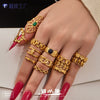 Wholesale Women's Light Luxury Geometric Multi Shaped Stainless Steel 18K Gold Plated Ring Set