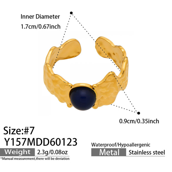 Wholesale Women's Light Luxury Geometric Multi Shaped Stainless Steel 18K Gold Plated Ring Set