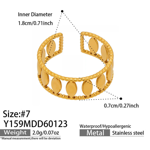 Wholesale Women's Light Luxury Geometric Multi Shaped Stainless Steel 18K Gold Plated Ring Set