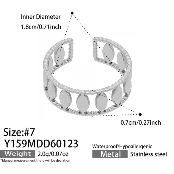 Wholesale Women's Light Luxury Geometric Multi Shaped Stainless Steel 18K Gold Plated Ring Set