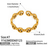 Wholesale Women's Light Luxury Geometric Multi Shaped Stainless Steel 18K Gold Plated Ring Set
