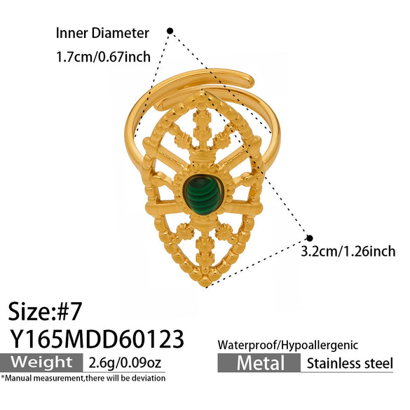 Wholesale Women's Light Luxury Geometric Multi Shaped Stainless Steel 18K Gold Plated Ring Set