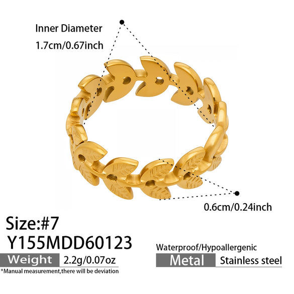 Wholesale Women's Light Luxury Geometric Multi Shaped Stainless Steel 18K Gold Plated Ring Set