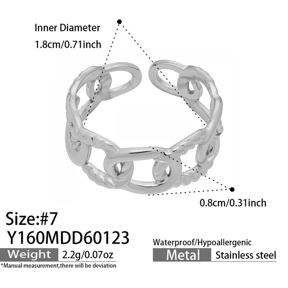 Wholesale Women's Light Luxury Geometric Multi Shaped Stainless Steel 18K Gold Plated Ring Set