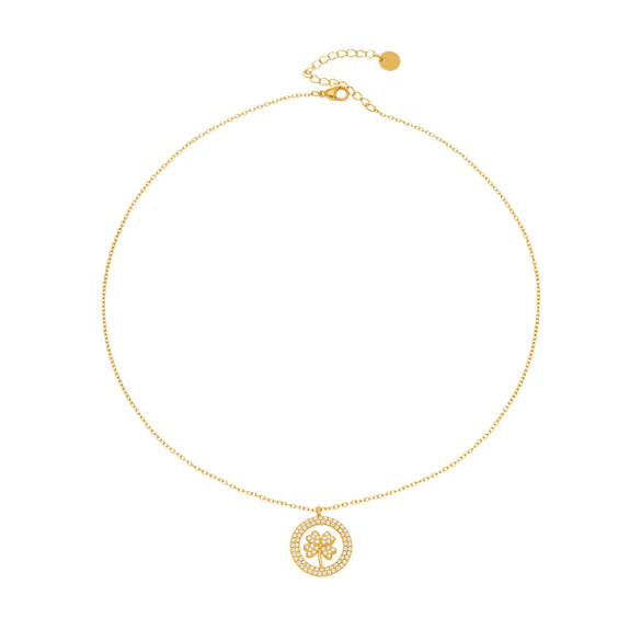 Wholesale Women's Light Luxury Geometric Pattern Stainless Steel 18K Gold Plated Clavicle Chain Necklace