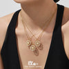 Wholesale Women's Light Luxury Geometric Pattern Stainless Steel 18K Gold Plated Clavicle Chain Necklace