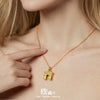 Wholesale Women's Light Luxury Geometric Pendant Necklace Stainless Steel 18K Gold Plated