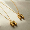 Wholesale Women's Light Luxury Geometric Pendant Necklace Stainless Steel 18K Gold Plated