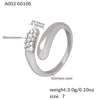 Wholesale Women's Light Luxury Geometric Rhinestone Open Ring Stainless Steel 18K Gold Plated Jewelry