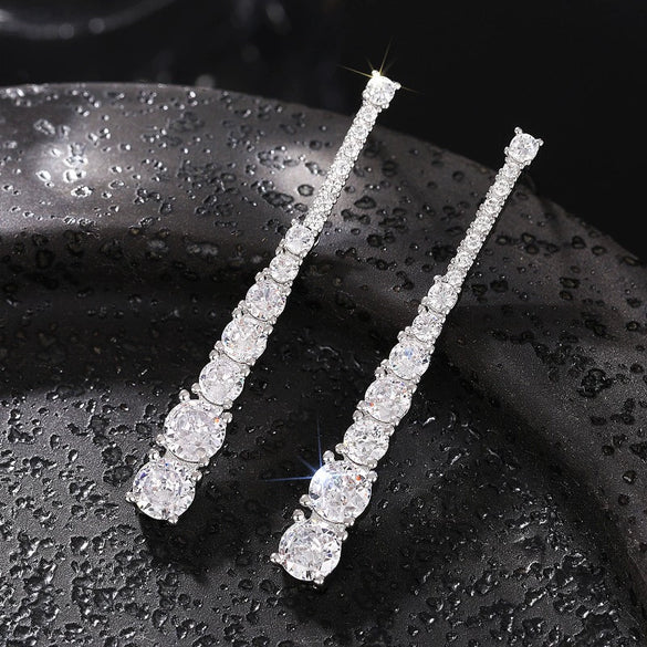 Wholesale Women's Light Luxury Geometric Round Copper Earrings