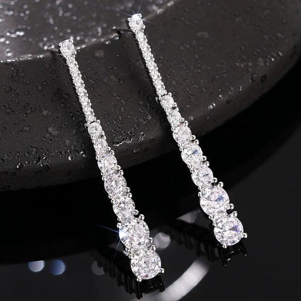 Wholesale Women's Light Luxury Geometric Round Copper Earrings