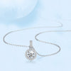 Wholesale Women's Light Luxury Geometric Round Moissanite S925 Sterling Silver Necklace With Zirconia Treatment And Cross Chain