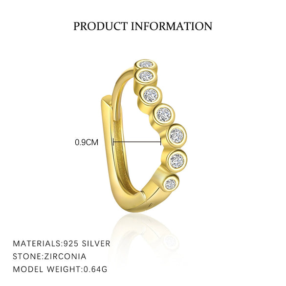 Wholesale Women's Light Luxury Geometric Round S925 Sterling Silver Earrings Inlaid With Zirconia
