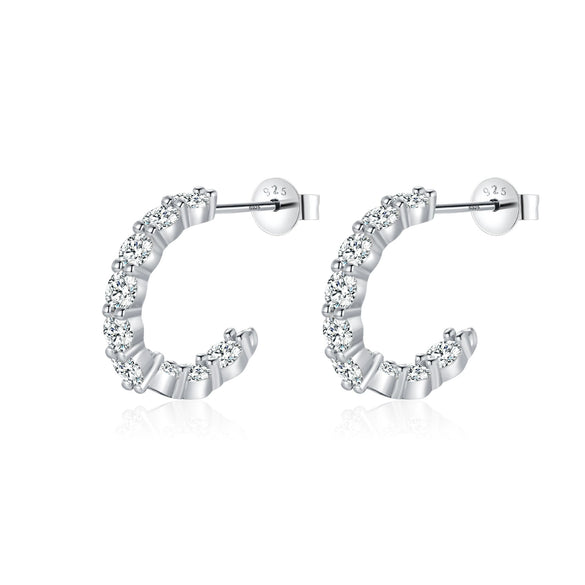 Wholesale Women's Light Luxury Geometric S925 Silver Diamond Earrings