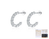 Wholesale Women's Light Luxury Geometric S925 Silver Diamond Earrings