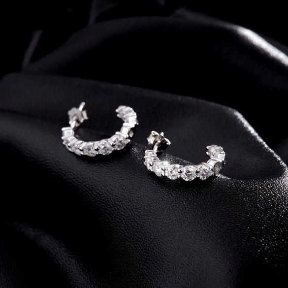 Wholesale Women's Light Luxury Geometric S925 Silver Diamond Earrings