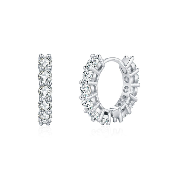 Wholesale Women's Light Luxury Geometric S925 Silver Earrings With Electroplating And Mosan Diamond