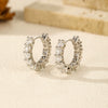 Wholesale Women's Light Luxury Geometric S925 Silver Earrings With Electroplating And Mosan Diamond