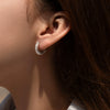 Wholesale Women's Light Luxury Geometric S925 Silver Earrings With Electroplating And Mosan Diamond