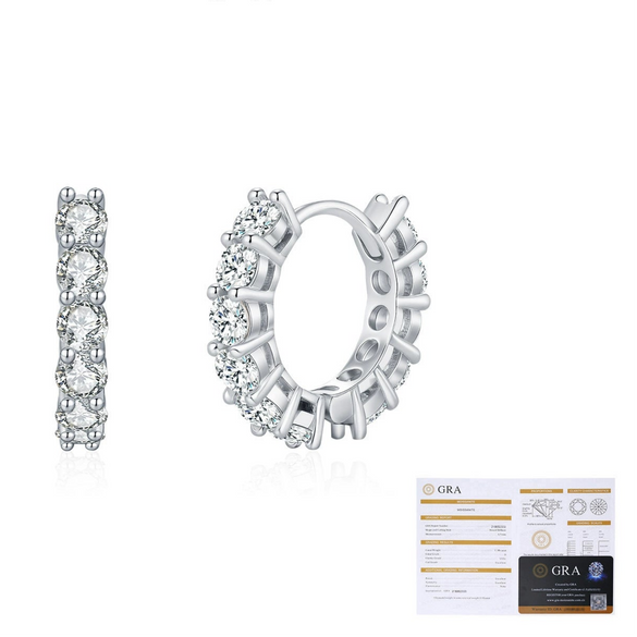 Wholesale Women's Light Luxury Geometric S925 Silver Earrings With Electroplating And Mosan Diamond
